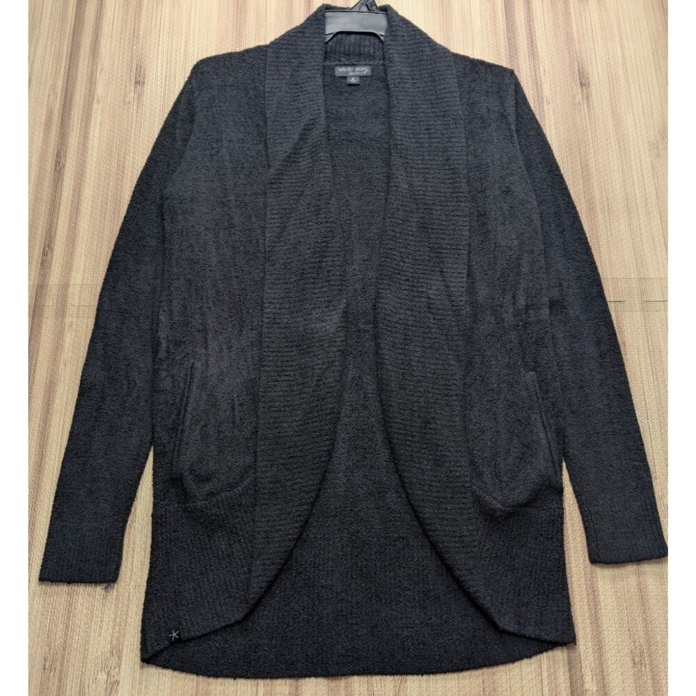 Barefoot Dreams Cardigan Womens Medium Black CozyChic Lite Circle Soft Sweater